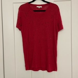 Iro  t shirt, red, linen,  Size M